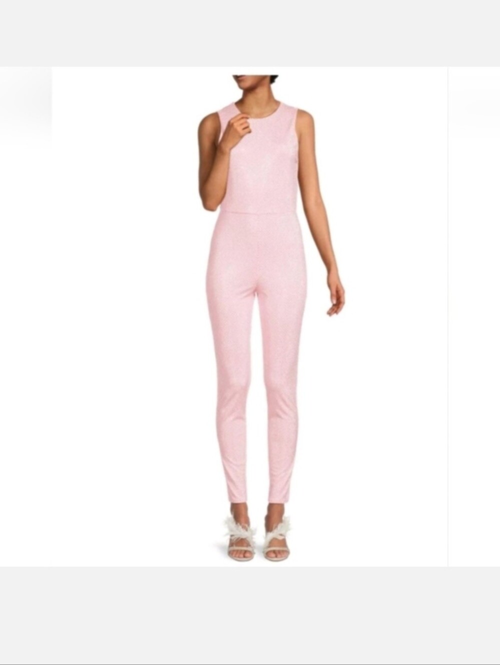 Alice + Olivia Light Pink Embellished Sleeveless Jumpsuit Size 8 NWT - Picture 12 of 16